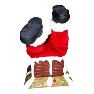 Vintage Gemmy Animated Motion/ Sound Santa Stuck in Chimney Christmas Decor